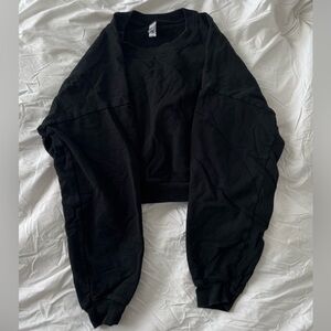 American Apparel black California Fleece cropped sweatshirt